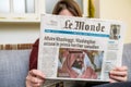 French Le monde newspaper with headline of Affaire Kasahoggi Royalty Free Stock Photo