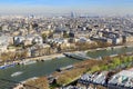 Paris, France, March 30, 2017: Aerial view of Paris from the Eiffel Tower. Panoramic view of the skyline over Paris Royalty Free Stock Photo