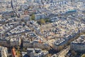 Paris, France, March 30, 2017: Aerial view of Paris from the Eiffel Tower. Panoramic view of the skyline over Paris Royalty Free Stock Photo