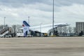 Paris, France - March 13, 2018: Airplane Concorde a supersonic passenger airliner with 144 seats, on display as a tourist Royalty Free Stock Photo