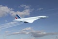 Paris, France - March 13, 2018: Airplane Concorde a supersonic passenger airliner with 144 seats, on display as a tourist Royalty Free Stock Photo