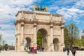 Paris, France, March 31 2017: The Arc de Triomphe du Carrousel is a triumphal arch in Paris, located in the Place du