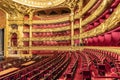 Paris, France - March 17, 2018: Auditorium inside of the Palais Garnier Opera Garnier in Paris, France. It was originally called Royalty Free Stock Photo