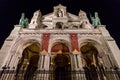 Paris, France, March 28 2017: Basilica of Sacre Coeur at night, Paris, France Royalty Free Stock Photo