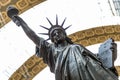 Paris, France, March 28 2017: A bronze replica of the Statue of Liberty by French sculptor Bartholdi stands in the Orsay
