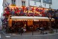 Paris, France-March 06,2019 : The Cafe Le Vrai Paris. It is a traditional French cafe in the Montmartre district, Paris