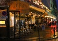 The Cafe Vrai Pars at rainy evening.It is a cafe in the Montmartre, Paris, France.
