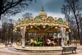 Carousel at the Tuileries Garden in a freezing winter day