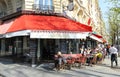 Castel is traditonal French cafe located near the Eiffel tower in Paris, France. Royalty Free Stock Photo
