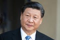 PARIS, FRANCE - MARCH 25, 2018 : Xi Jinping  at the Elysee Palace. Royalty Free Stock Photo