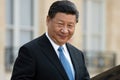 PARIS, FRANCE - MARCH 25, 2018 : Xi Jinping at the Elysee Palace. Royalty Free Stock Photo