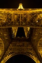 Paris, France, March 27 2017: Eiffel Tower in Paris at night with lights on Royalty Free Stock Photo