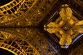 Paris, France, March 27 2017: Eiffel Tower in Paris at night with lights on Royalty Free Stock Photo