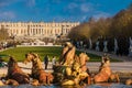 Fountain of Apollo at the garden of the Versailles Palace in a freezing winter day just before spring Royalty Free Stock Photo