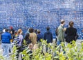 Paris, France - March 12, 2023: the I Love You Wall is a love-themed wall in the Jehan Rictus garden square in Montmartre, Paris