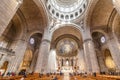 Paris, France - March 14, 2018: Inside The Basilica of the Sacred Heart of Paris, is a Roman Catholic church and minor basilica, Royalty Free Stock Photo