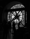 Paris, France, March 28 2017: Inside view of the clock of Orsay museum in Paris