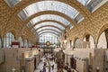 Paris, France - March 28, 2017: Interior view of Museum Orsay in Paris. Musee d`Orsay houses the largest collection of Royalty Free Stock Photo