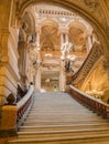 Paris, France, March 31 2017: Interior view of the Opera National de Paris Garnier, France. It was built from 1861 to Royalty Free Stock Photo