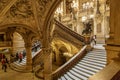 Paris, France, March 31 2017: Interior view of the Opera National de Paris Garnier, France. It was built from 1861 to Royalty Free Stock Photo