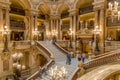 Paris, France, March 31 2017: Interior view of the Opera National de Paris Garnier, France. It was built from 1861 to Royalty Free Stock Photo