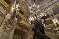 Paris, France, March 31 2017: Interior view of the Opera National de Paris Garnier, France. It was built from 1861 to Royalty Free Stock Photo