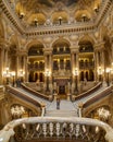 Paris, France, March 31 2017: Interior view of the Opera National de Paris Garnier, France. It was built from 1861 to Royalty Free Stock Photo