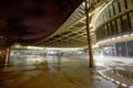 La Canopee, a vast glass and steel undulating roof, covers the rebuilt Forum des Halles underground shopping center at