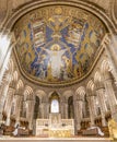 Paris, France - March 14, 2018: Main Altar inside The Basilica of the Sacred Heart of Paris, is a Roman Catholic church and minor Royalty Free Stock Photo