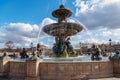 The Maritime Fountain at place de la Concorde - Paris, France Royalty Free Stock Photo