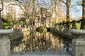 Paris, France, March 27 2017: Medici Fountain in the Luxembourg Garden Jardin du Luxembourg , Paris