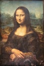 Paris, France - March 18, 2018: Mona Lisa, also known as La Gioconda or La Joconde,16th-century portrait painted in oil by