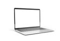 PARIS - France - March 15, 2023: Newly released Apple Macbook Air and Iphone 14, Silver color. Side view. 3d rendering laptop