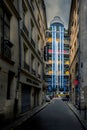 Nice small street in Paris, France