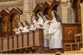 Paris, France - March 14, 2018: Main Altar inside The Basilica of the Sacred Heart of Paris, is a Roman Catholic church and minor Royalty Free Stock Photo