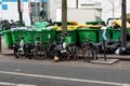 Overfull garbage bins in Paris during March 2023 binmen strike