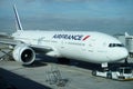 PARIS, FRANCE - MARCH 6 2018 - paris airport landing and loading cargo and passenger Royalty Free Stock Photo