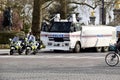 Police motor cycles and water cannon on The Streets of Paris. Paris, France, March 29, 2023.