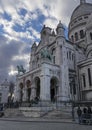 PARIS, FRANCE - MARCH 24, 2016: Sacre Coeur Basilica in spring d Royalty Free Stock Photo