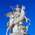 Paris, France, March 28 2017: This sculpture is located in the Tuileries Garden in Paris. It depicts the god Mercury as Royalty Free Stock Photo