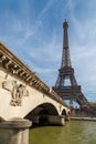 Paris, France, March 30, 2017: Tour Eiffel Eiffel Tower, river Seine at sunset. Eiffel Tower, named after engineer Royalty Free Stock Photo