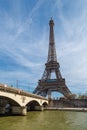 Paris, France, March 30, 2017: Tour Eiffel Eiffel Tower, river Seine at sunset. Eiffel Tower, named after engineer Royalty Free Stock Photo