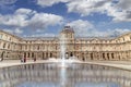 Paris, France - March 13, 2018: View of iconic Palace of Louvre Royalty Free Stock Photo