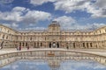 Paris, France - March 13, 2018: View of iconic Palace of Louvre Royalty Free Stock Photo