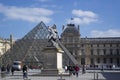 PARIS, FRANCE - MARCH 22, 2016: View of Louvre building in Louvre Museum. Louvre Museum is one of the largest and most visited mu