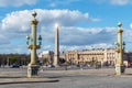 Luxor Obelisk and Maritime Fountain at Place de la Concorde - Paris, France Royalty Free Stock Photo
