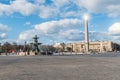 Luxor Obelisk and Maritime Fountain at Place de la Concorde - Paris, France Royalty Free Stock Photo