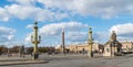 Luxor Obelisk and Maritime Fountain at Place de la Concorde - Paris, France Royalty Free Stock Photo