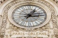 Paris, France, March 28 2017: View of the wall clock in D`Orsay Museum. D`Orsay - a museum on left bank of Seine, it is Royalty Free Stock Photo