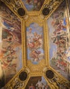 Architectural details, decorations and ceiling paintings of Louvre Museum
